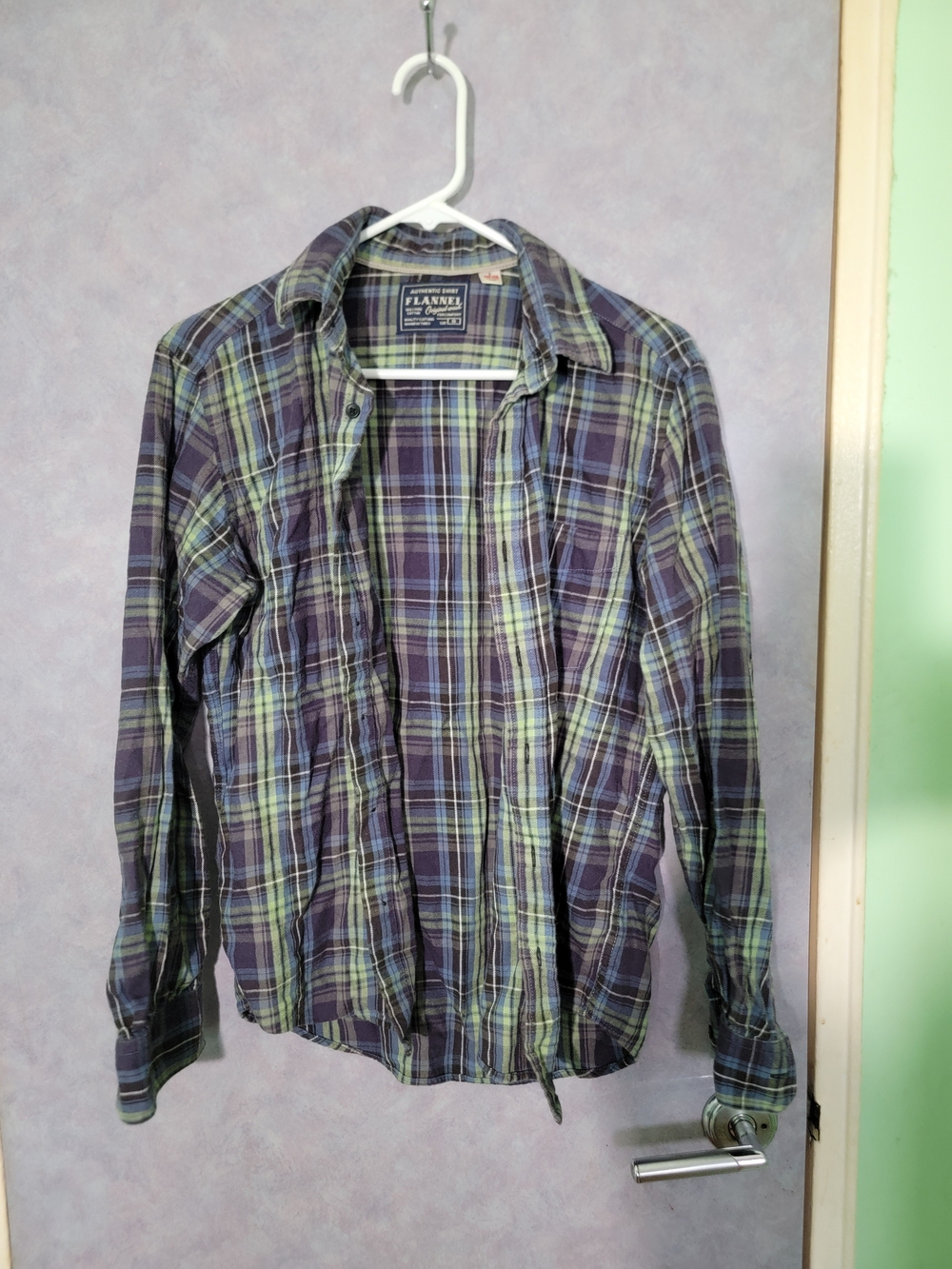 Uniqlo Plaid Long-Sleeve Shirt - Purple & Green